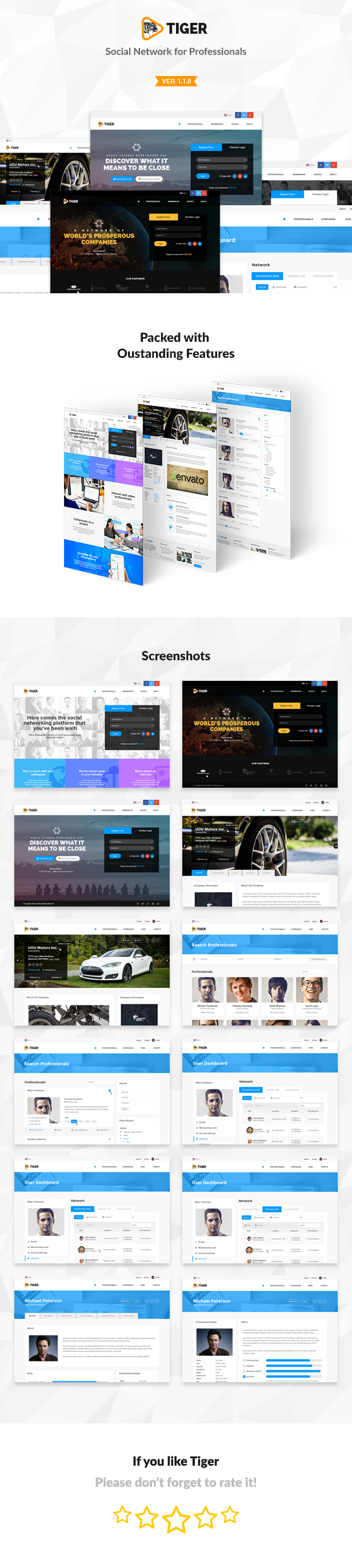 TIGER – Social Network Theme for Companies & Professionals - 4